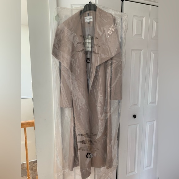 NEW! COLE HAAN WOOL BLEND LONG BELTED WRAP TRENCH COAT | SIZE 8 - Picture 11 of 12